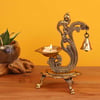 Красиво изготовленная антикварная латунная "Дия" с колокольчиком и попугаем ручной работы