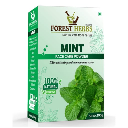 Органический порошок листьев мяты для ухода за лицом | "Forest Herbs" Natural Care From Nature Organic Mint Leaves Powder
