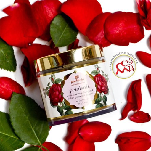 Маска для лица с индийской розой - Анти-загар | Petalsoft Anti-tan Rose Face Pack "Just Herbs"