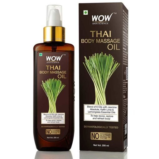 Масло для тайского массажа тела для восстановления и освежения | Thai Body Massage Oil for Reviving and Refreshing -Infused with Blend of 6 Oils with Jasmine Absolute, Kaffir Lime and Lemongrass Essential