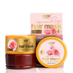 Маска для волос с гималайской розой с гидрозолем розы, кокосовым маслом, миндальным маслом и маслом арганы