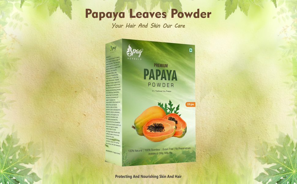 Органический порошок листьев папайи премиум-класса от "Spag Herbals" | Premium Organic Papaya Leaf Powder